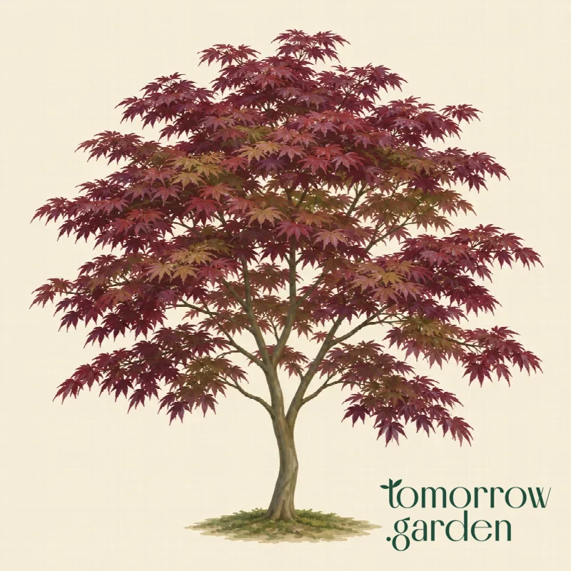 Illustration of Japanese maple 'Atropurpureum'