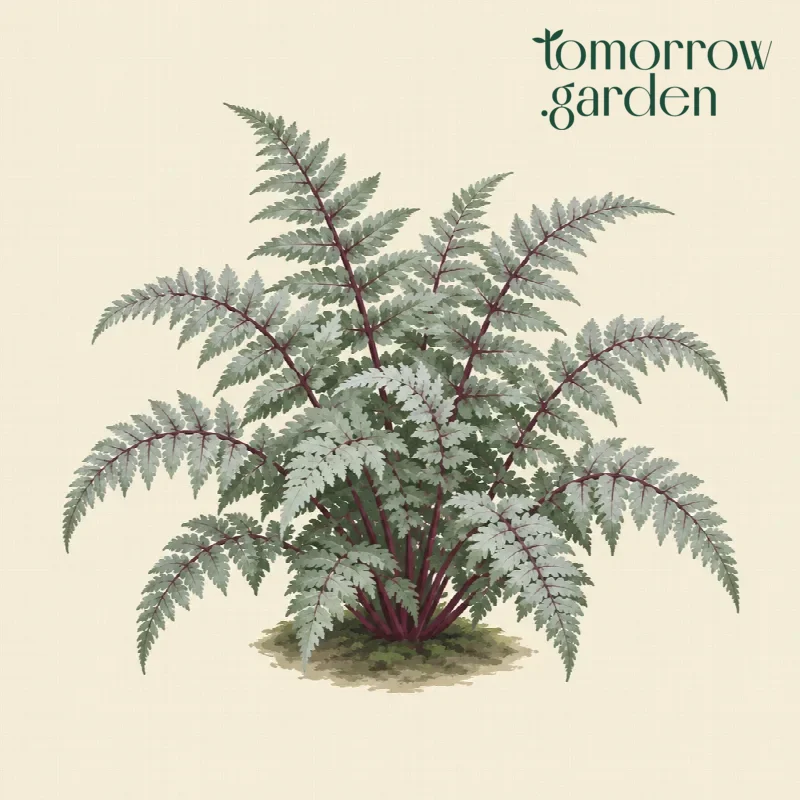 Illustration of Japanese painted fern