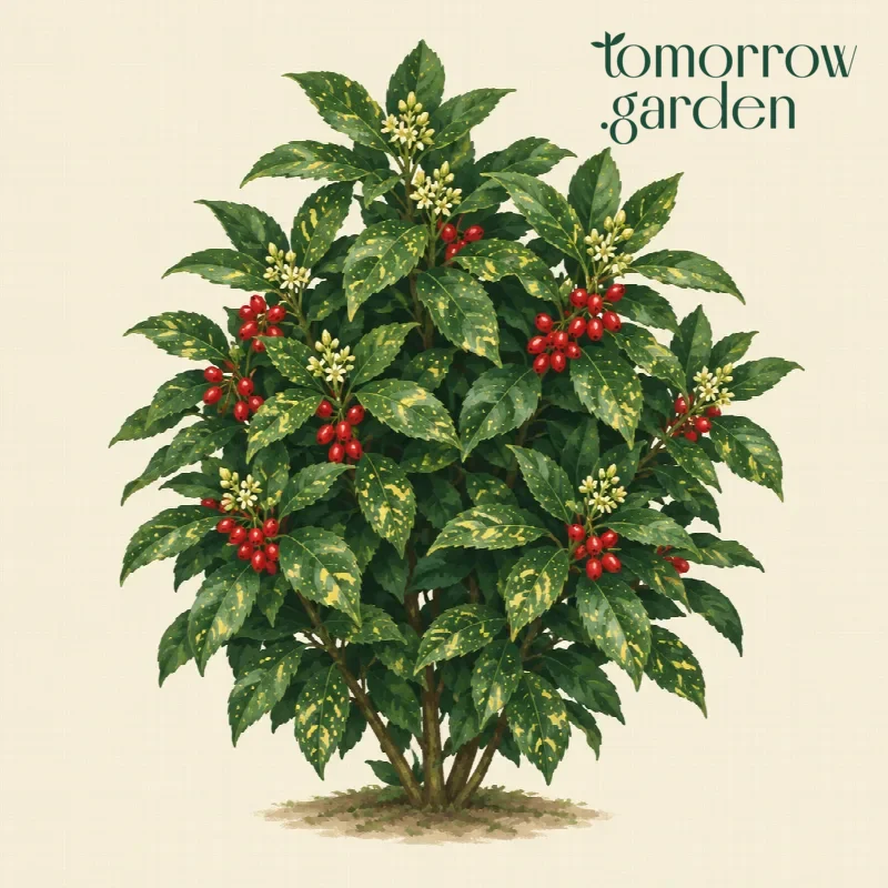 Illustration of Spotted laurel