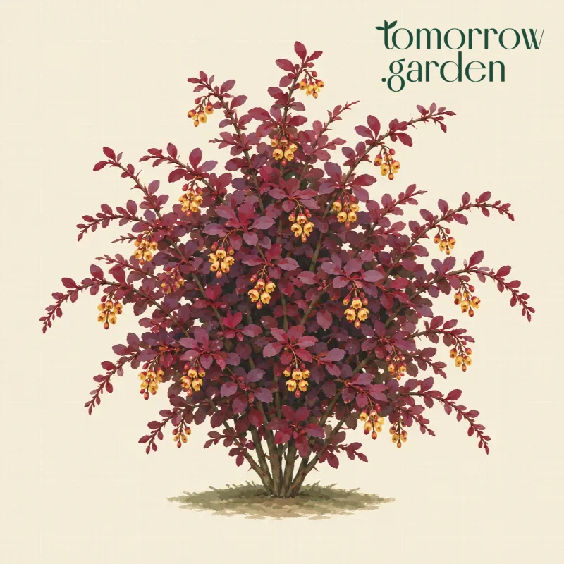 Illustration of Japanese barberry