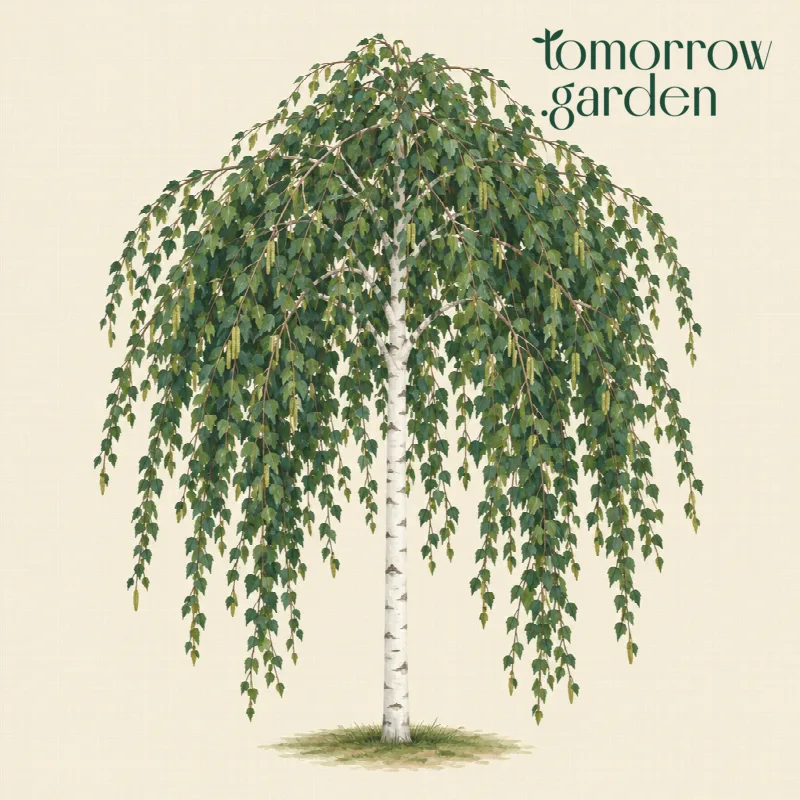 Illustration of Young's weeping birch
