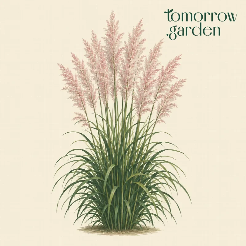 Illustration of Korean feather reed grass