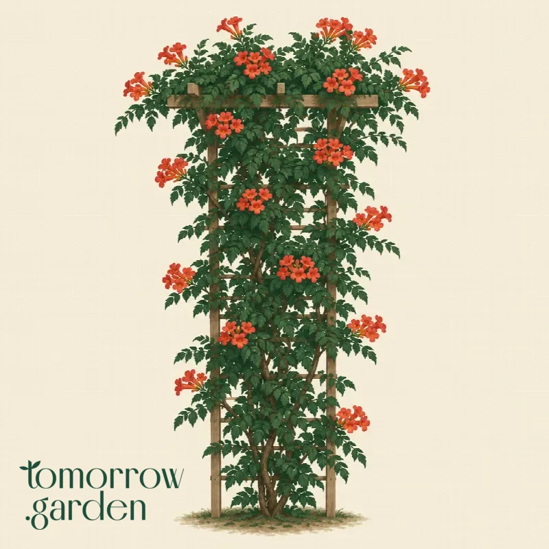 Illustration of Trumpet vine