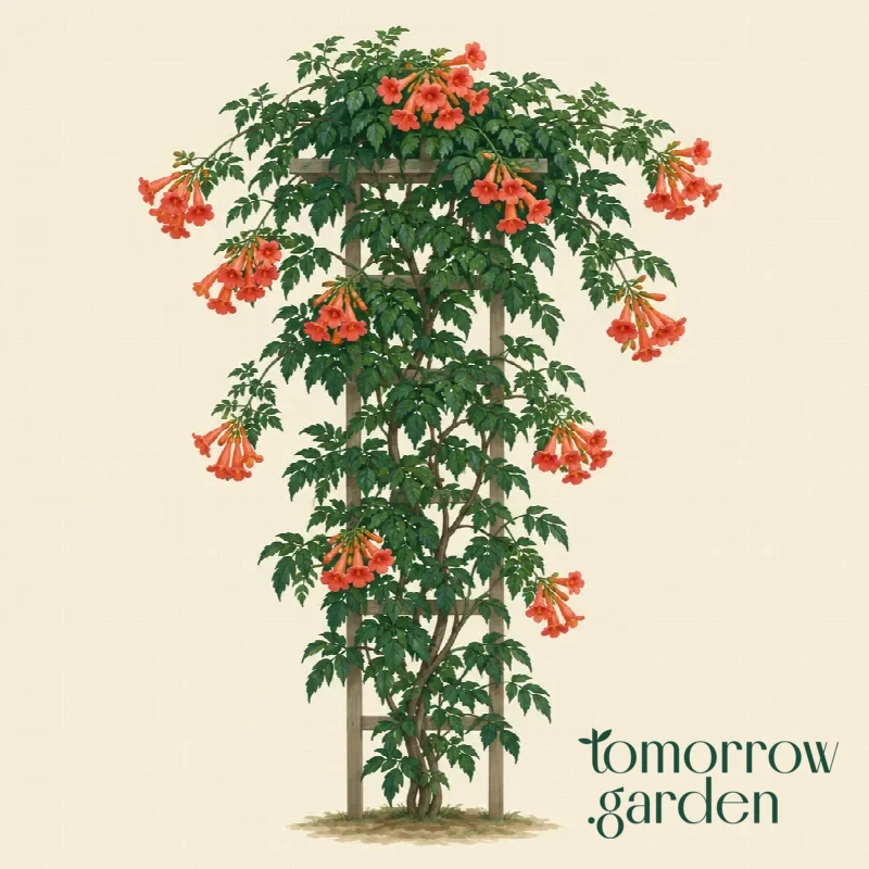Illustration of Hybrid trumpet vine
