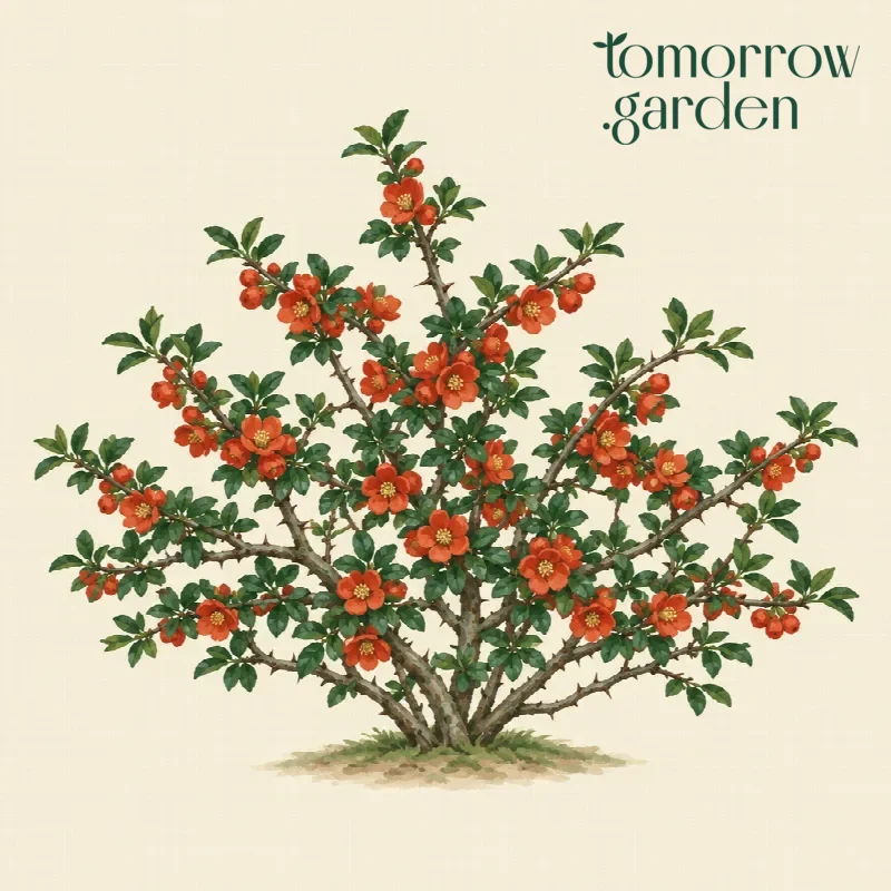 Illustration of Japanese quince