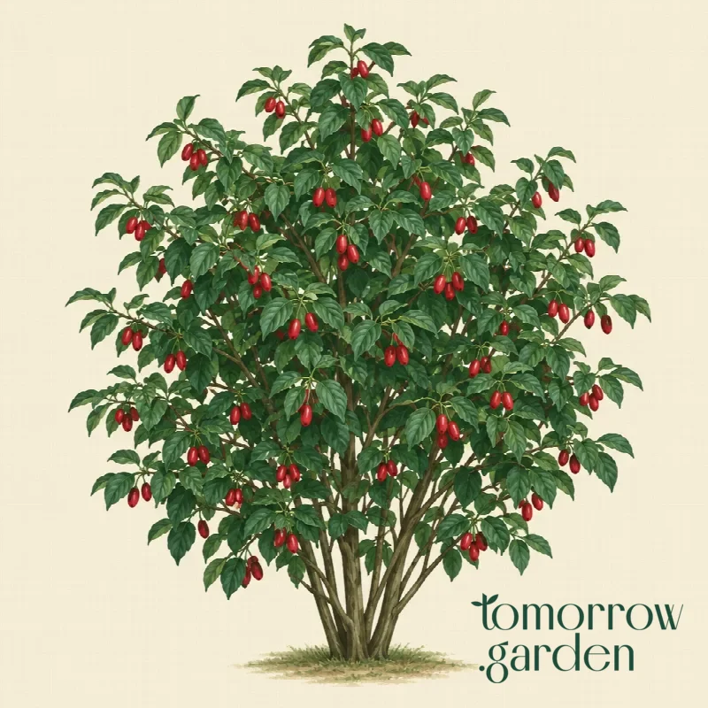 Illustration of Cornelian cherry