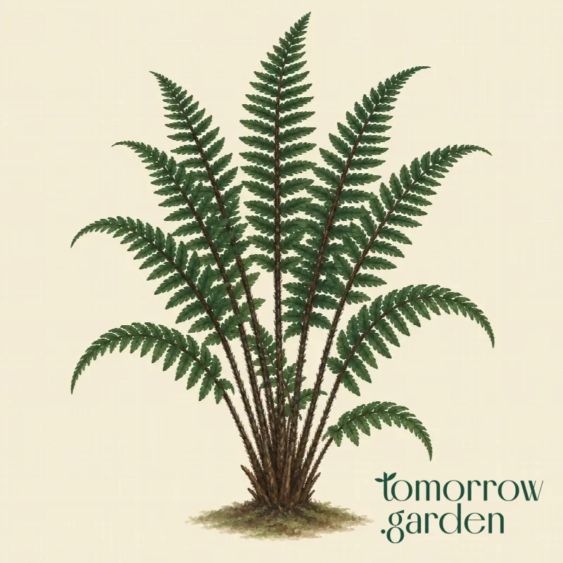 Illustration of Wallich's wood fern