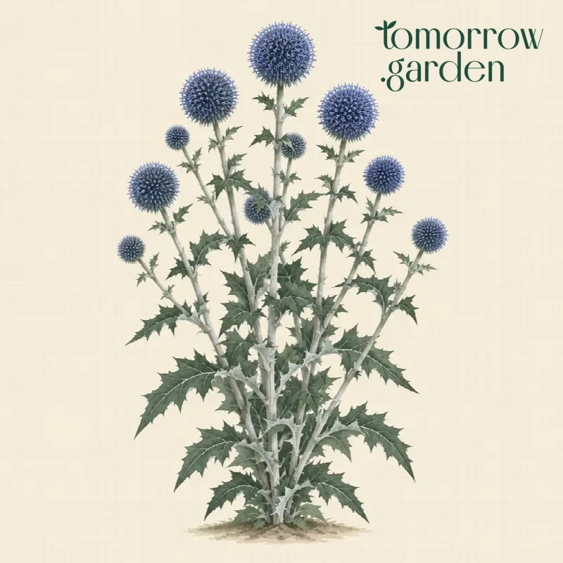 Illustration of Blue globe thistle