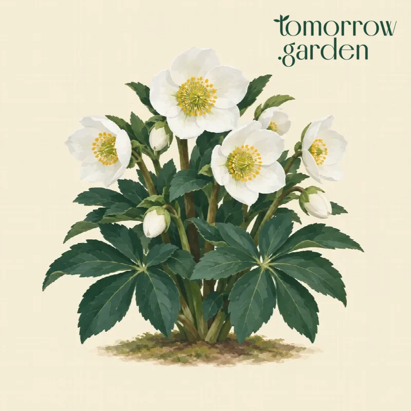 Illustration of Christmas rose