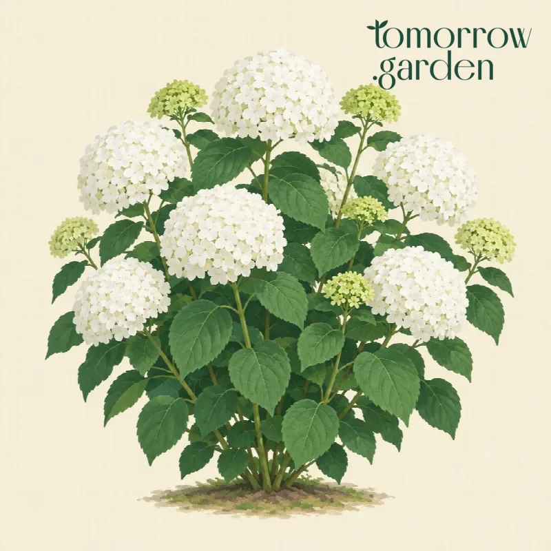 Illustration of Smooth hydrangea 'Annabelle'