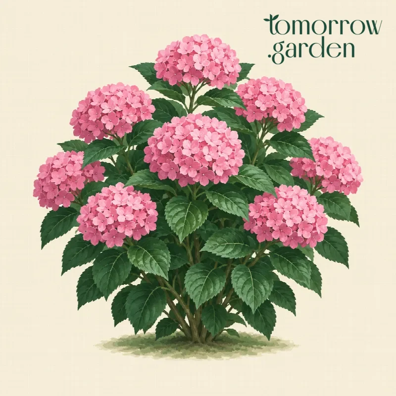 Illustration of Bigleaf hydrangea