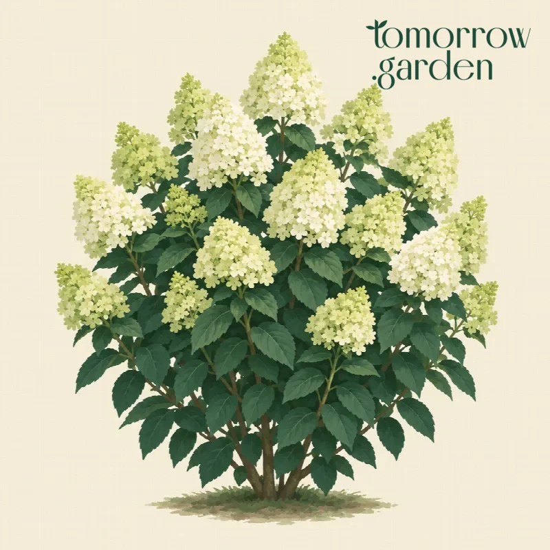 Illustration of Limelight panicle hydrangea