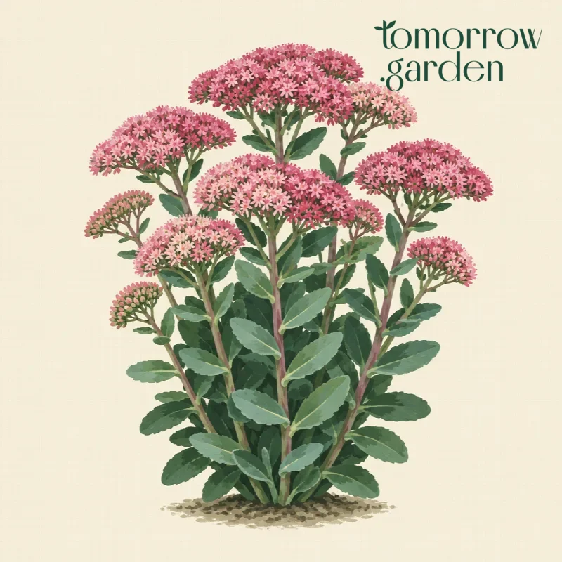 Illustration of Stonecrop 'Autumn Joy'