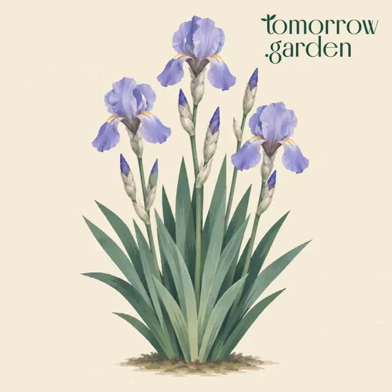 Illustration of Dalmatian iris