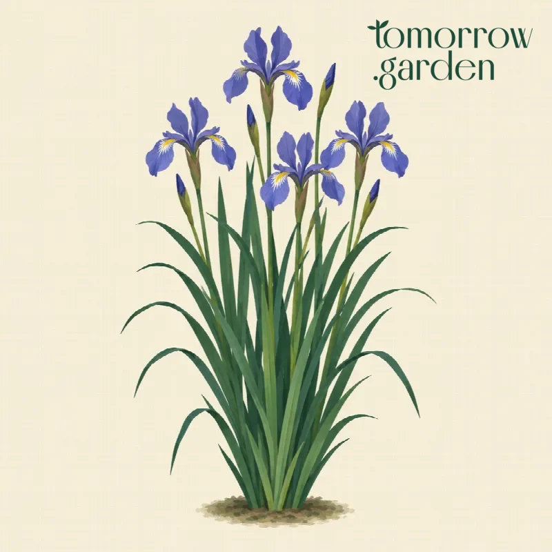Illustration of Siberian iris