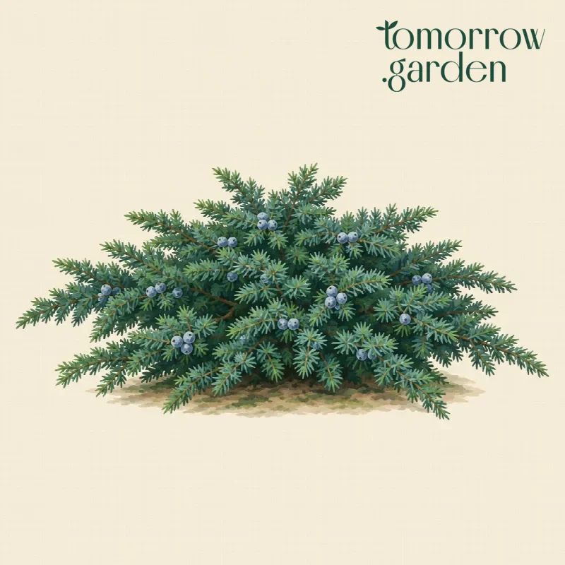 Illustration of Japanese garden juniper