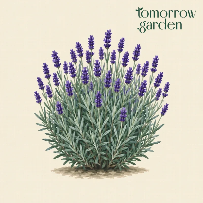 Illustration of English lavender 'Hidcote'