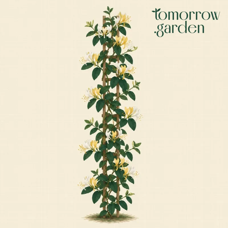 Illustration of Japanese honeysuckle