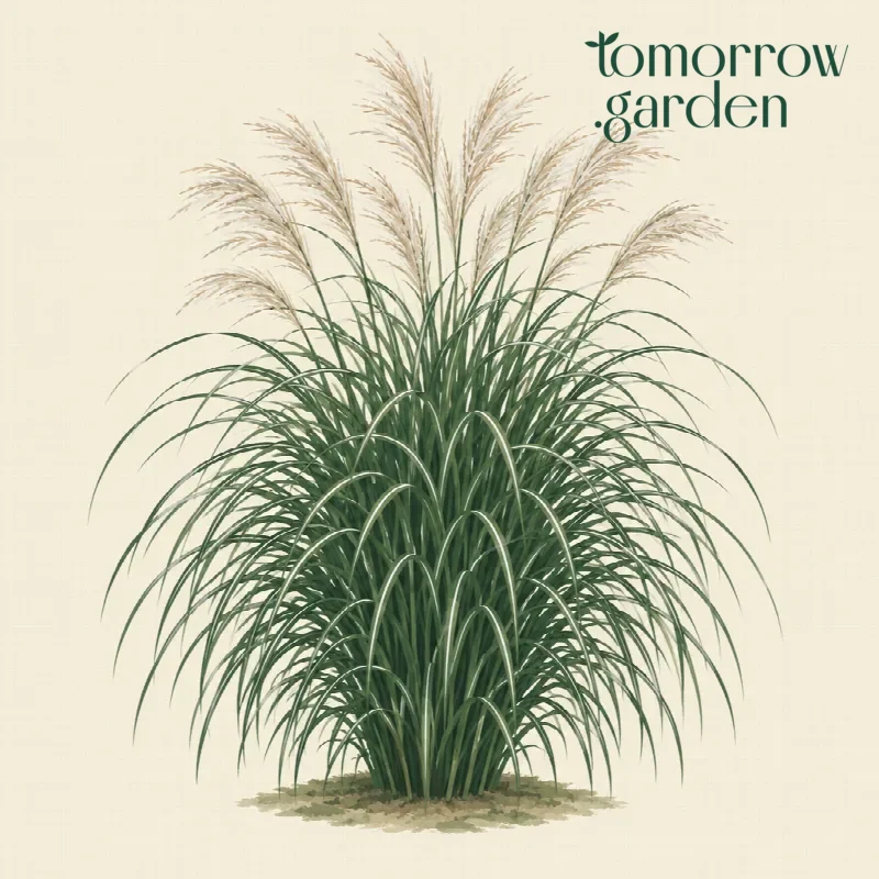 Illustration of Maiden grass 'Gracillimus'