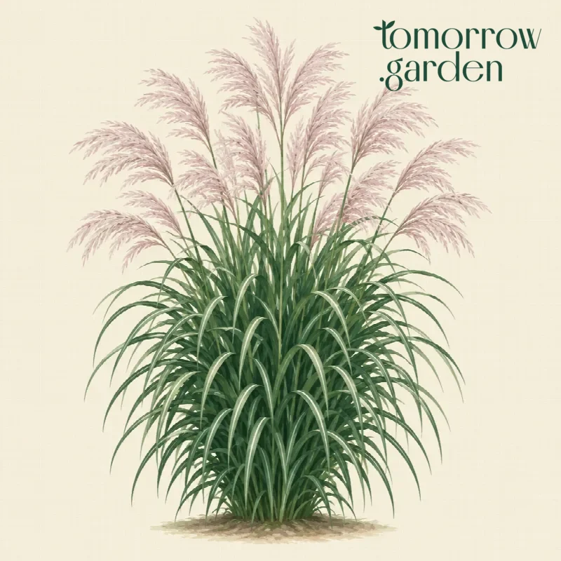 Illustration of Chinese silver grass
