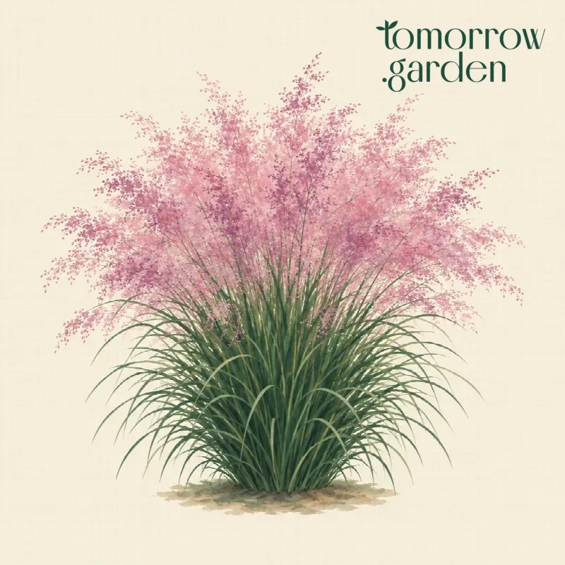 Illustration of Pink muhly grass