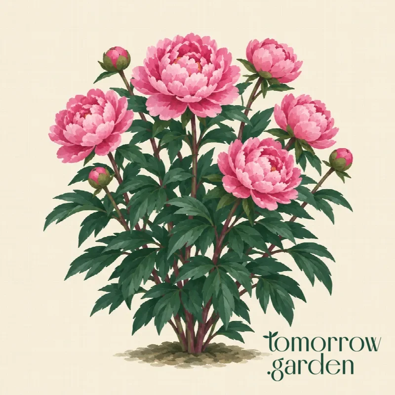 Illustration of Chinese peony