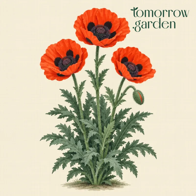 Illustration of Oriental poppy