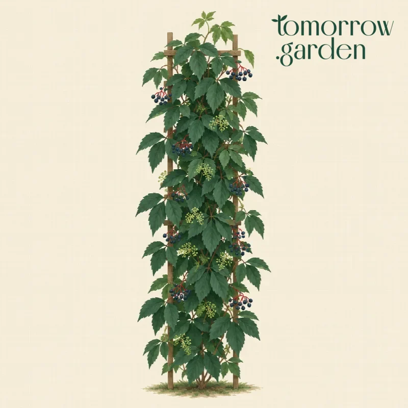 Illustration of Virginia creeper