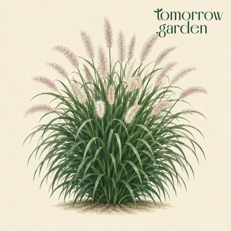 Illustration of Hameln dwarf fountain grass