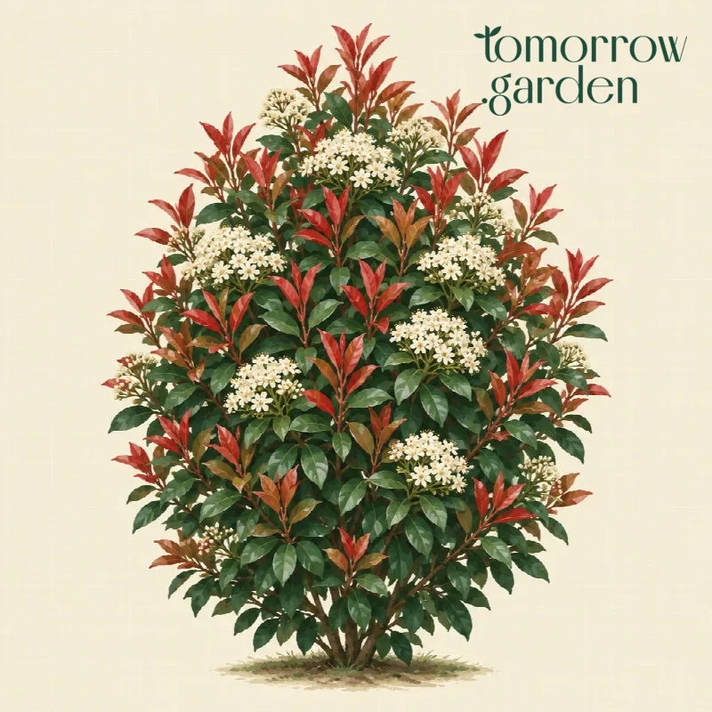 Illustration of Photinia 'Red Robin'