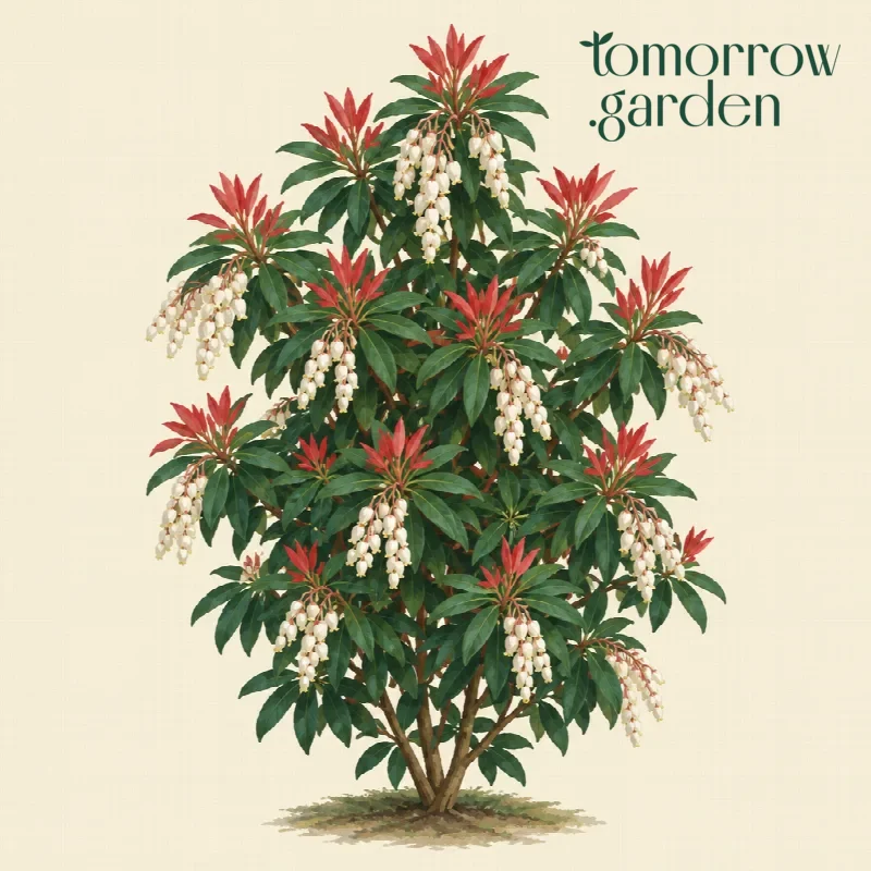 Illustration of Japanese pieris