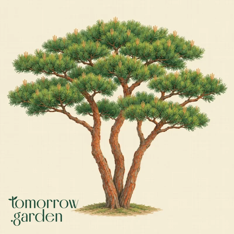 Illustration of Japanese red pine
