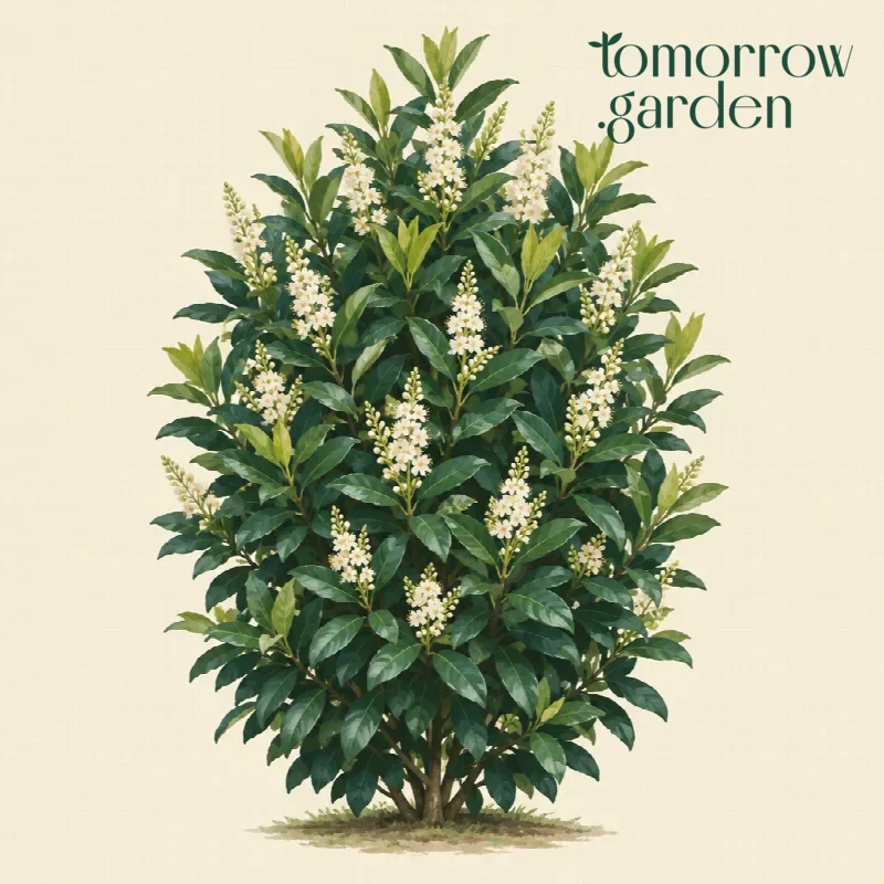 Illustration of Cherry laurel 'Novita'
