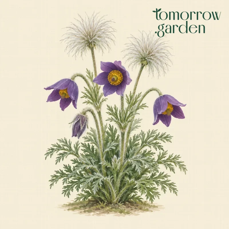 Illustration of Pasque flower