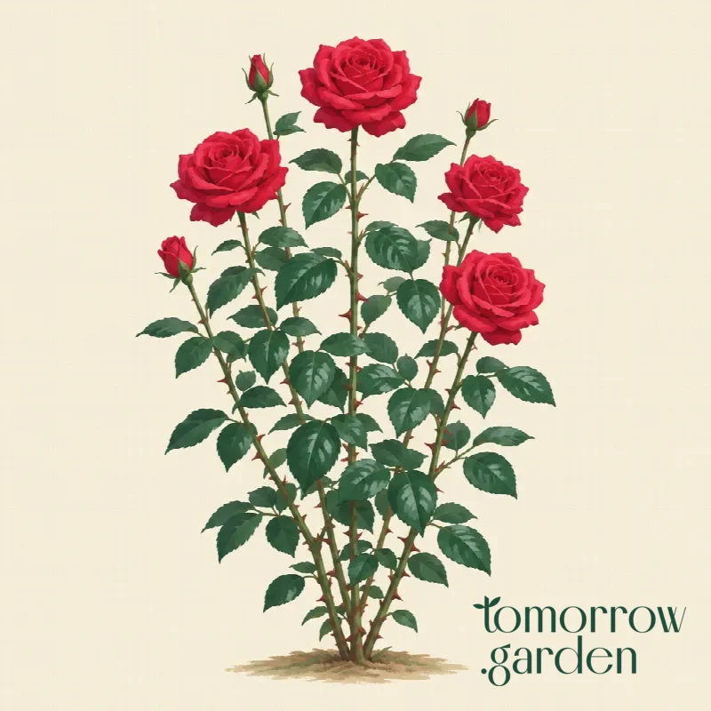 Illustration of Hybrid tea rose