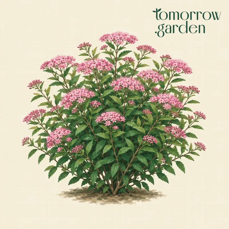 Illustration of Japanese spirea
