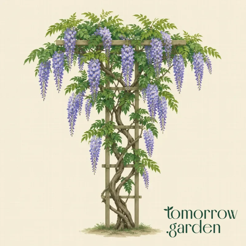 Illustration of Japanese wisteria